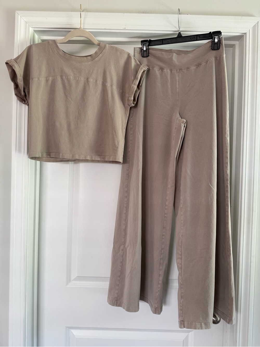Offline Aerie OG Cotton Wide Leg Pants Muscle T Shirt Set Lounge Small